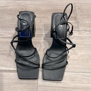 Zara Black Strappy Heels